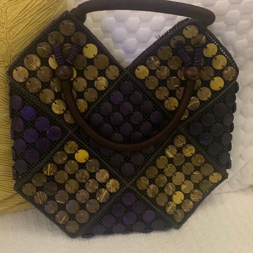 Unique Colored Button Net Handbag. Prettier In Pe… - image 1